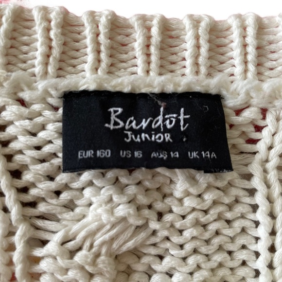 BARDOT JUNIOR Sz14 Girls Cream cable knit sweater pullover - Picture 6 of 7